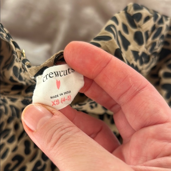 Girls Crewcuts Leopard Ruffle Dress Size 4-5 - Picture 2 of 3